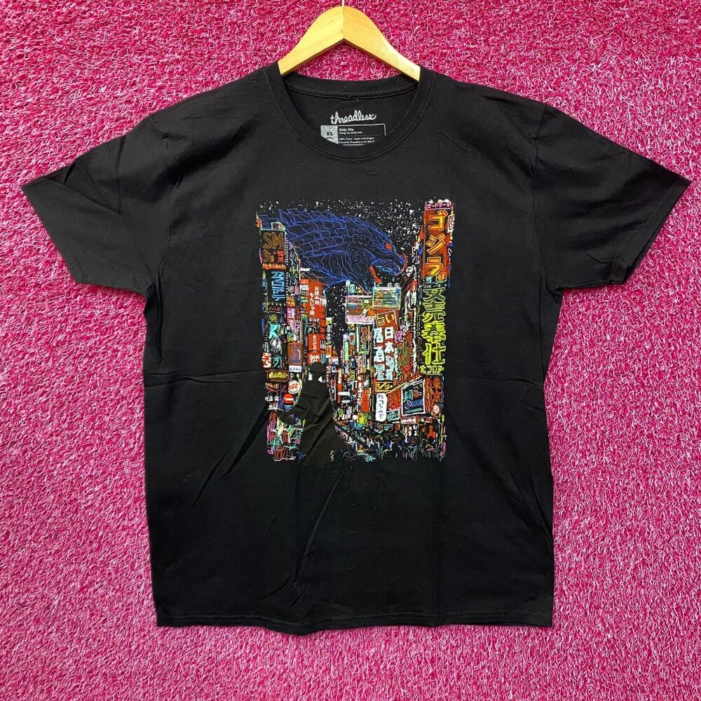 Threadless Godzilla Kaiju City Graphic  Design T-Shirt Size XL